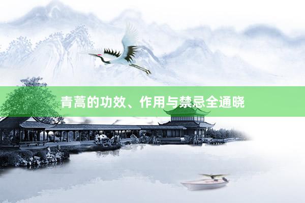 青蒿的功效、作用与禁忌全通晓